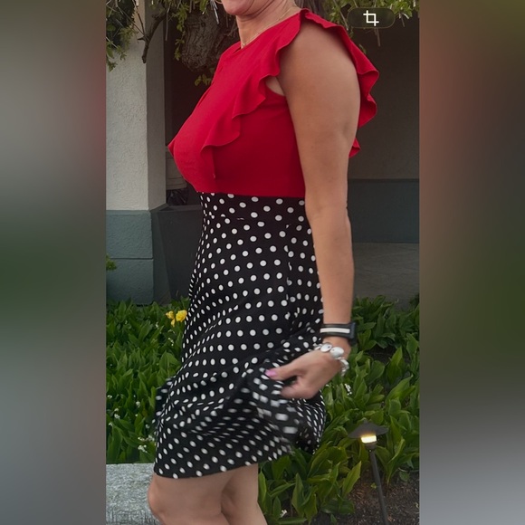 Red and Black Polka Dot Kids Dress - Picture 8 of 8